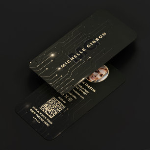 Software Engineer Zwarte programmeur modern Visitekaartje