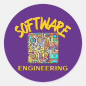 Software engineering ronde sticker (Voorkant)