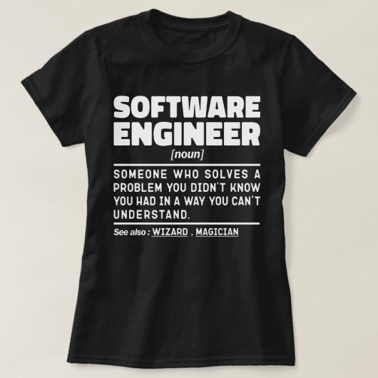 Software ingenieur zelfstandig naamwoord computerg t-shirt (Design voorkant)
