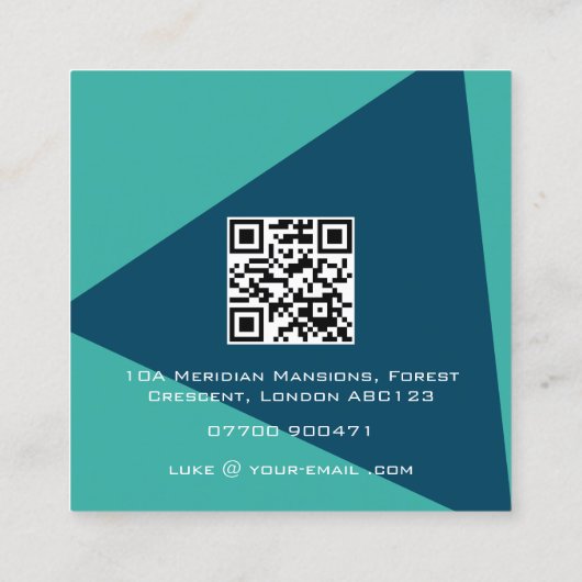 Software Ontwikkelaar Geometrische QR Code Aanpasb Vierkante Visitekaartje (Achterkant)