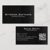 Software Ontwikkelaar Techno Moderne QR Code Visitekaartje (Voorkant / Achterkant)