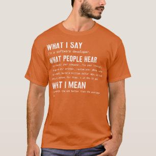 Software Ontwikkelaar Wat ik zeg Wat mensen horen  T-shirt