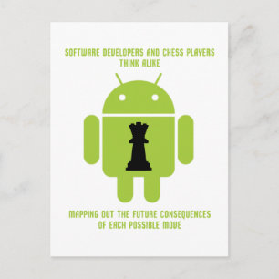 Software-ontwikkelaars schaakspelers denken Androi Briefkaart