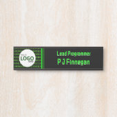 Software thema binaire code tech bedrijf: eigen lo deurbordje (Voorkant)