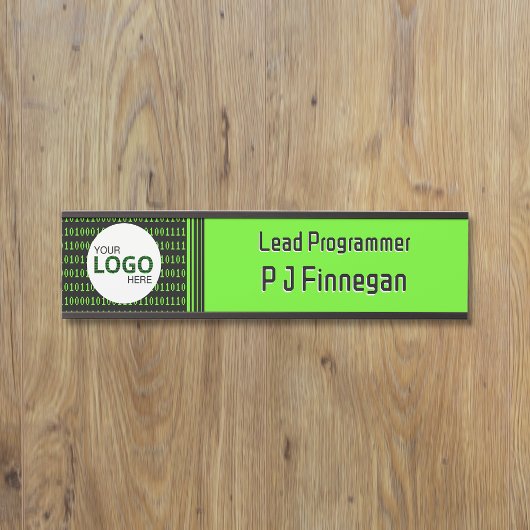 Software thema binaire code tech bedrijf: eigen lo deurbordje