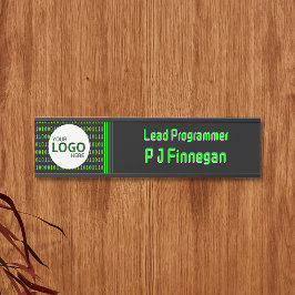 Software thema binaire code tech bedrijf: eigen lo deurbordje