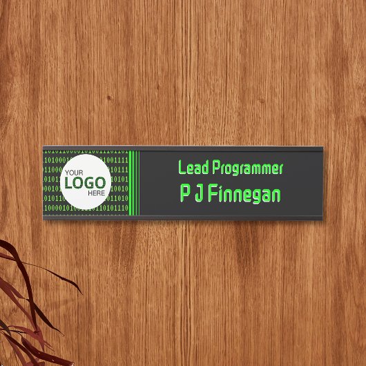Software thema binaire code tech bedrijf: eigen lo deurbordje