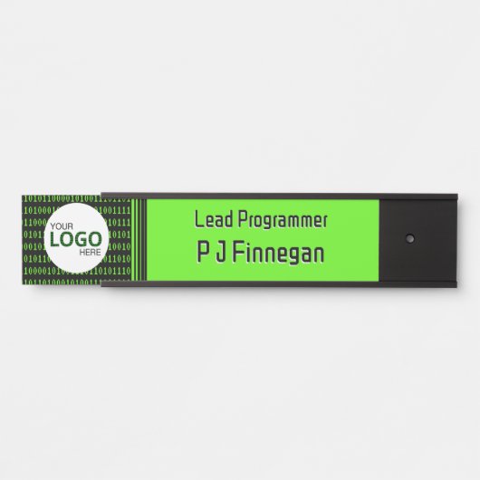 Software thema binaire code tech bedrijf: eigen lo deurbordje (Voorkant)