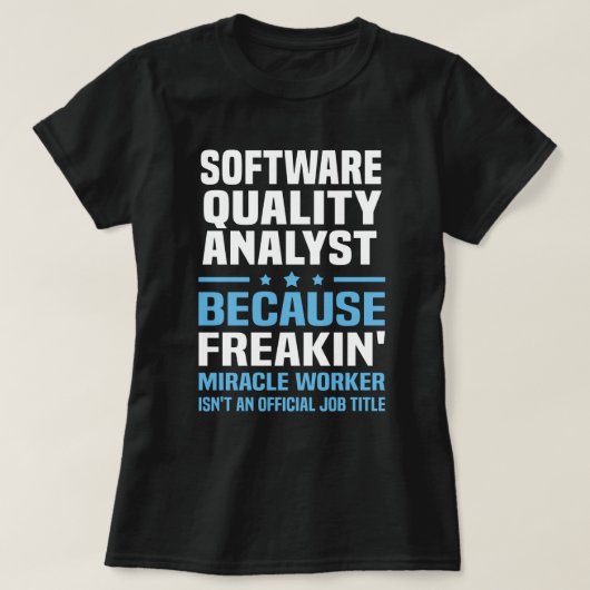softwarekwaliteitsanalist t-shirt (Design voorkant)