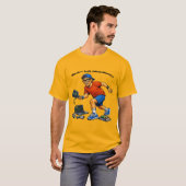 Softwareontwikkelaar die Pickleball speelt met ped T-shirt (Voorkant volledig)