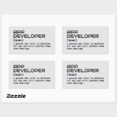 Softwareontwikkelaar Funny Definition Rechthoekige Sticker (Vel)