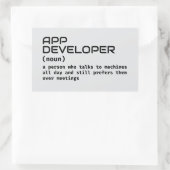 Softwareontwikkelaar Funny Definition Rechthoekige Sticker (Tas)
