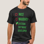 Softwareontwikkelaar Funny Pajama Kerstmis T-shirt (Voorkant)