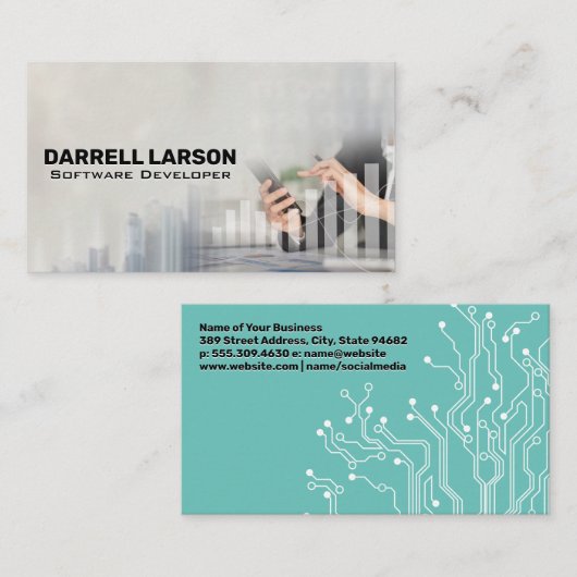 Softwareontwikkelaar | Gegevensanalist Grafiek Visitekaartje (Voorkant / Achterkant)