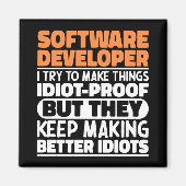 Softwareontwikkelaar Ik probeer het grappig te mak Magneet (Voorkant)