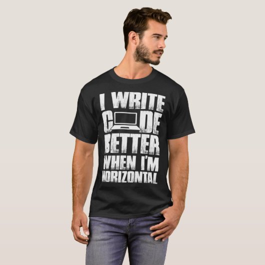 Softwareontwikkelaar Ik schrijf code beter als ik T-shirt (Voorkant volledig)