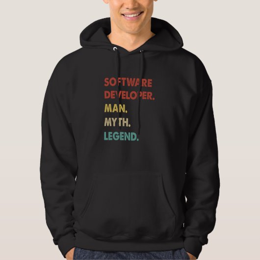 Softwareontwikkelaar Man Mythe Legende 1 Hoodie (Voorkant)