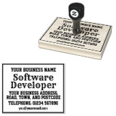 Softwareontwikkelaar met naam, adres, enz. rubberstempel (Gestempeld)