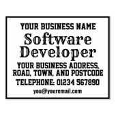 Softwareontwikkelaar met naam, adres, enz. rubberstempel (Afrduk)