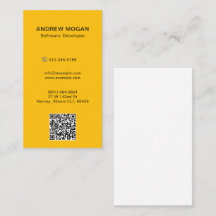  softwareontwikkelaar Oranje kleur Visitekaartje