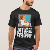 Softwareontwikkelaar Programmeer grap Cute Kat Lap T-shirt (Voorkant)