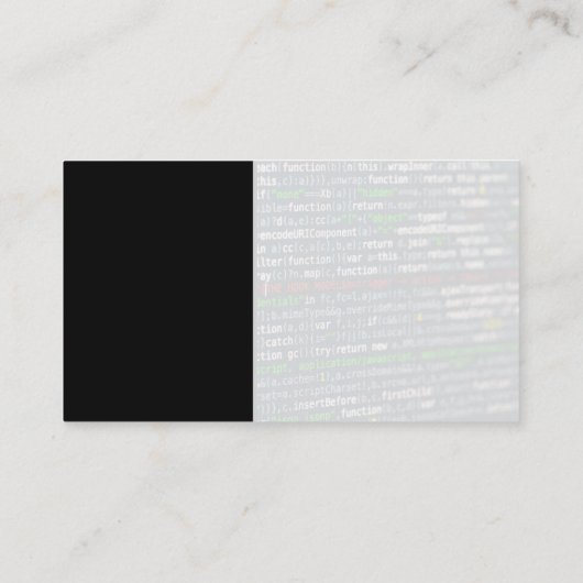 Softwareontwikkelaar | Programmeercode Visitekaartje (Achterkant)
