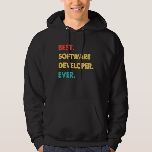 Softwareontwikkelaar Retro Beste Softwareontwikkel Hoodie (Voorkant)