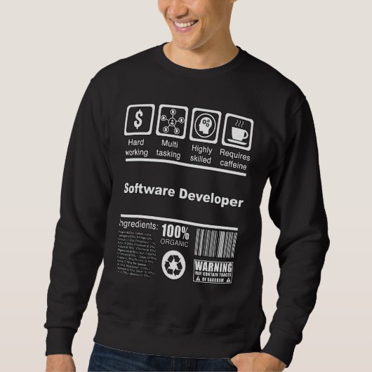 Softwareontwikkelaar Voedingsfeiten Programmeur Trui (Voorkant)