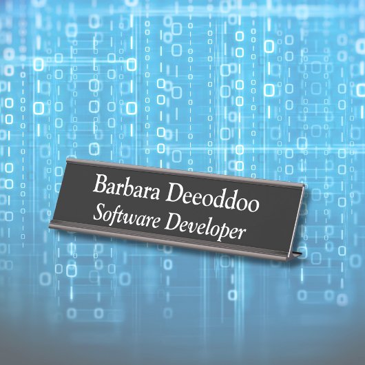 Softwareontwikkelaar Zwart Bureau Naambordje