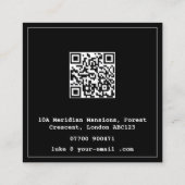 Softwareontwikkelaar Zwarte Geometrische QR-code Vierkante Visitekaartje (Achterkant)