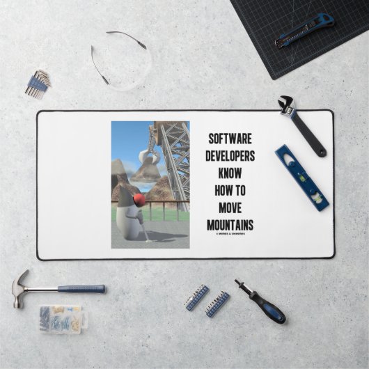 Softwareontwikkelaars weten hoe ze bergen kunnen v bureaumat (Werkstation)