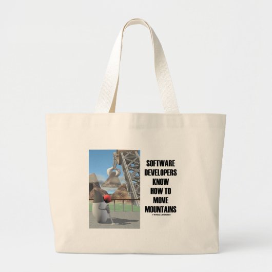 Softwareontwikkelaars weten hoe ze bergen kunnen v grote tote bag (Voorkant)