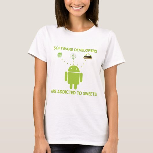 Softwareontwikkelaars zijn geadviseerd om snoepjes t-shirt (Voorkant)