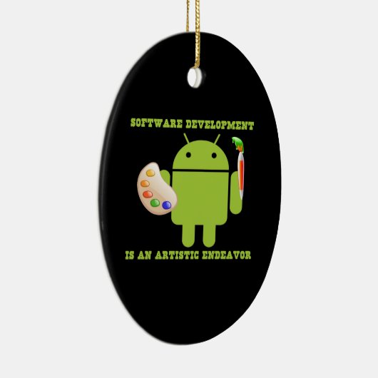 Softwareontwikkeling is een artistiek doel keramisch ornament (Rechts)
