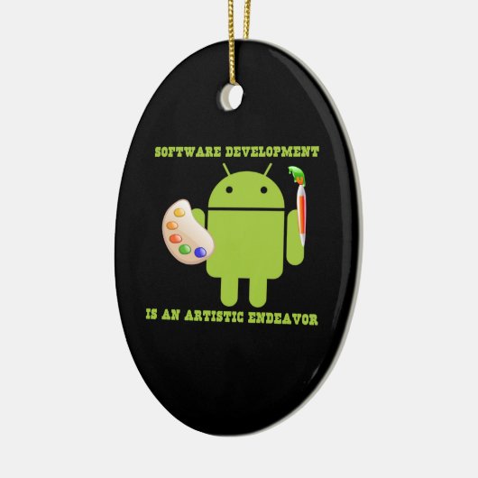 Softwareontwikkeling is een artistiek doel keramisch ornament (Links)