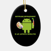 Softwareontwikkeling is een artistiek doel keramisch ornament (Achterkant)