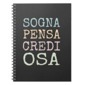 Sogna, pensa, krediet, osa notitieboek (Voorkant)