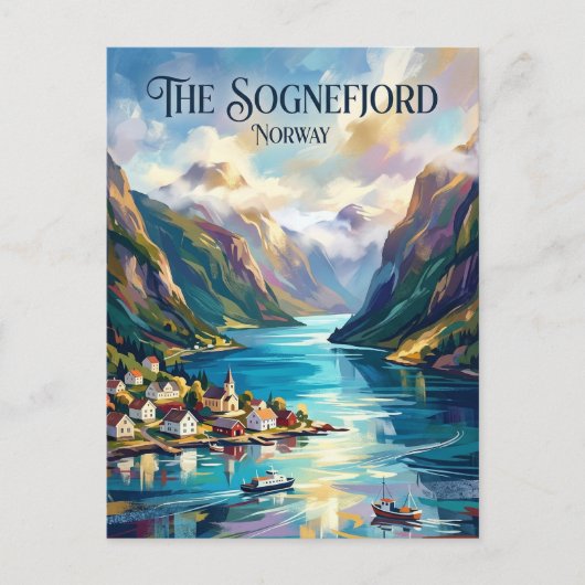 Sognefjord Noorwegen Briefkaart (Voorkant)