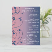 Sohisticated Swirls 80th Birthday Invitation Kaart (Staand voorkant)