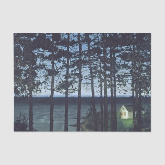 Sohlberg Fishermans Cottage Landscape Painting Tissuepapier (Voorkant)