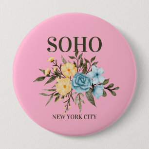 SOHO-buurt, New York City Ronde Button 4,0 Cm