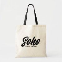 Soho New York canvas tas met scripttypografie