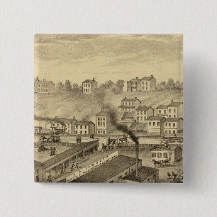 Soho Saw and Planing Mills and Barge Yards Vierkante Button 5,1 Cm