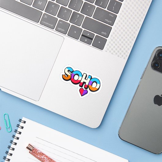 SoHo Sticker (Laptop met iPhone)