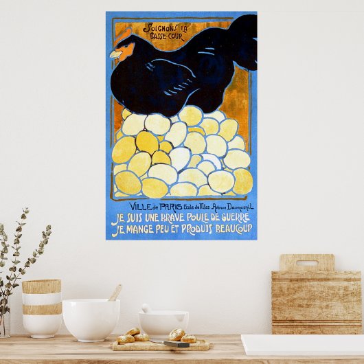 Soignons la basse-cour ~ Frans WW1. Poster (Keuken)