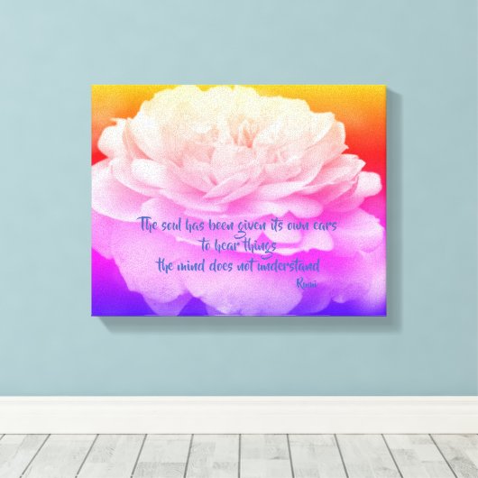 Soil and Mind Rumi Inspirerend Quote Canvas Afdruk (Insitu (Houten vloer))