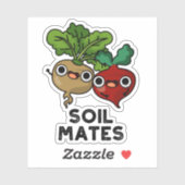 Soil Mates Funny Beet Root Pun Sticker (Vel)