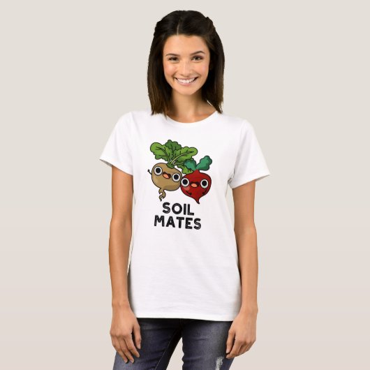 Soil Mates Funny Beet Root Pun T-shirt (Voorkant volledig)