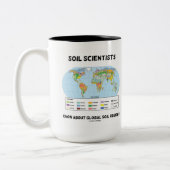 Soil Scientists kennen mondiale bodemgebieden Tweekleurige Koffiemok (Links)