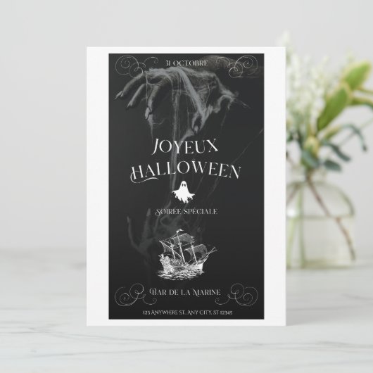🎃 Soirée Spéciale Halloween au Bar de la Marine  Kaart (Staand voorkant)